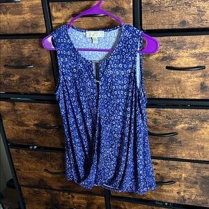 MICHAEL Michael Kors Sleeveless Blue Print Blouse